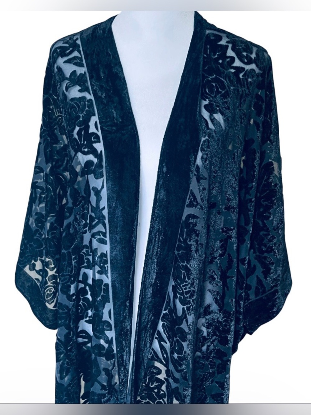 👙 floral burnout velvet kimono/covee up by Just Styles LA